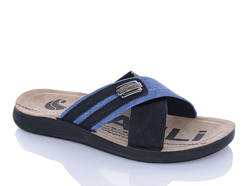 Шлепанцы Oskar 51-26 чор-синій в магазине Фонтан Обуви
