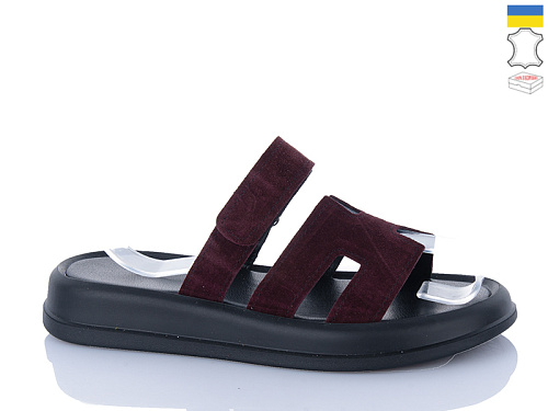 Шлепанцы Sali 1501-25 бордовий з чор-п. в магазине Фонтан Обуви