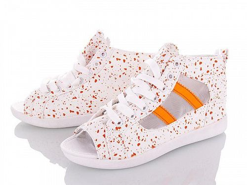 Кеды Desun CF017 white-orange в магазине Фонтан Обуви