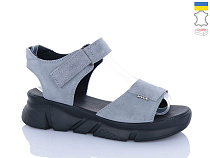 Босоножки Sali 1704-1 сірий з чор-п. в магазине Фонтан Обуви