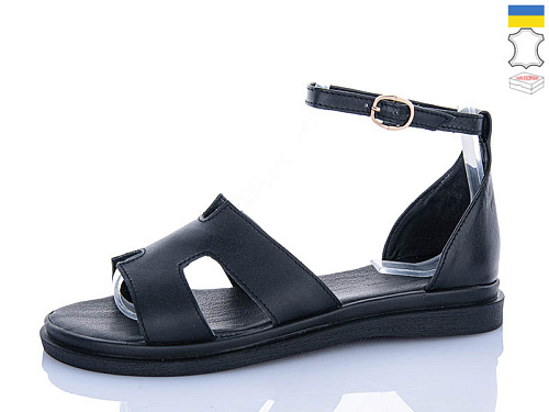 Босоножки Garti 0192 чорний шкіра в магазине Фонтан Обуви