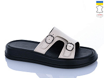 Шлепанцы Sali 11 бежевий к чор-п. в магазине Фонтан Обуви