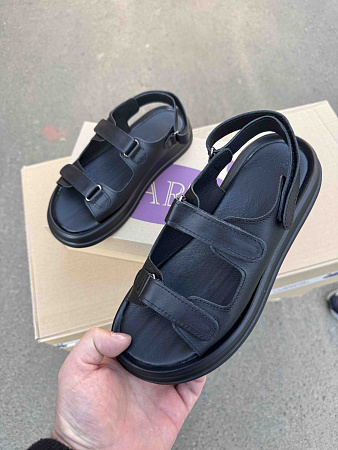 Босоножки 0118 чорна шкіра в магазине Фонтан Обуви