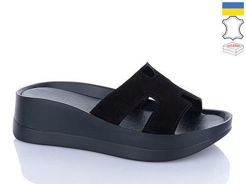 Шлепанцы Garti 7 чорний замш в магазине Фонтан Обуви