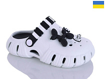Кроксы Demur 6012 білий-чорний в магазине Фонтан Обуви