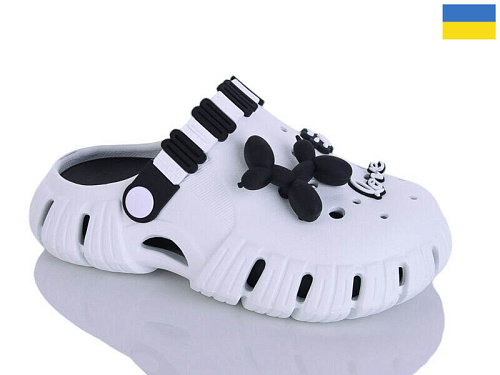 Кроксы Demur 6012 білий-чорний в магазине Фонтан Обуви