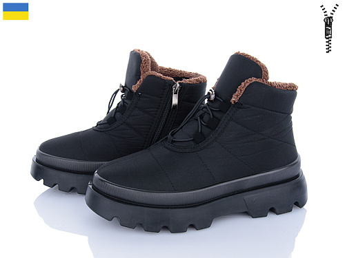 Дутики Lvovbaza Progress 5403 хутро чорний в магазине Фонтан Обуви