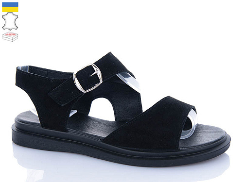 Босоножки Garti 16 чорний замш в магазине Фонтан Обуви