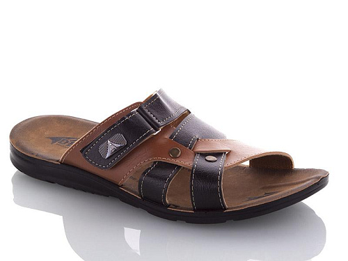 Шлепанцы Demur MK26-2-6844G black-camel в магазине Фонтан Обуви