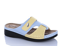 Шлепанцы Sali One 209-11 блакит-жовтий в магазине Фонтан Обуви