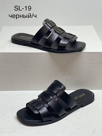 Шлепанцы SL-19 black в магазине Фонтан Обуви