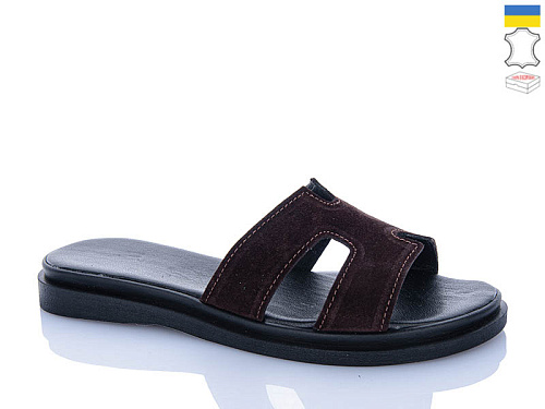 Шлепанцы Garti 011 коричневий замш в магазине Фонтан Обуви