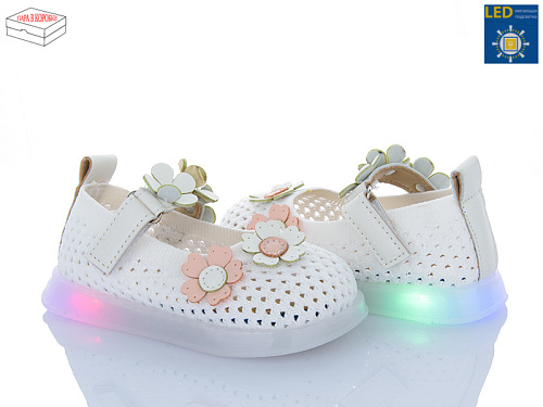 Туфли Poni Kids B1081 white LED в магазине Фонтан Обуви