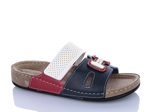 Шлепанцы Sali One 06-59 син-білий в магазине Фонтан Обуви