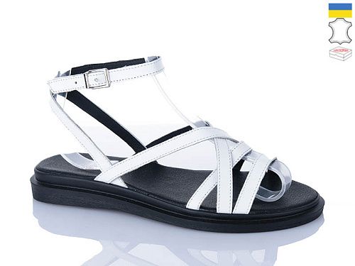 Босоножки Sali 1105 білий чор-п. в магазине Фонтан Обуви