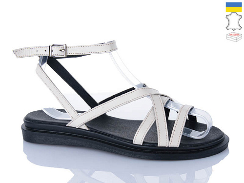 Босоножки Sali 1105 бежевий чор-п. в магазине Фонтан Обуви