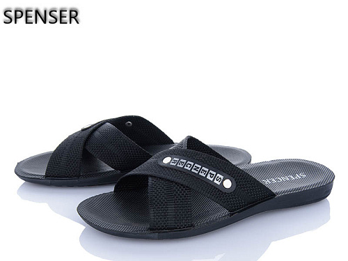 Шлепанцы Spencer 0301 чорний в магазине Фонтан Обуви