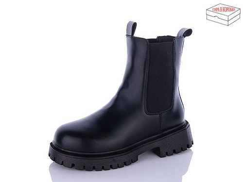 Ботинки Qq Shoes 5269 all black в магазине Фонтан Обуви