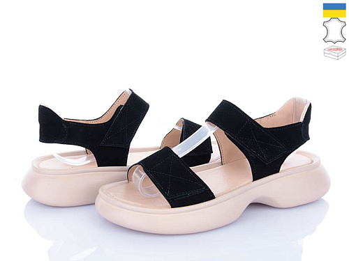 Босоножки Viscala 23514VL-176 чор-беж.велюр в магазине Фонтан Обуви