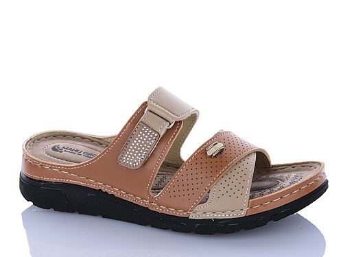 Шлепанцы Sali One 203-52 коричневий в магазине Фонтан Обуви