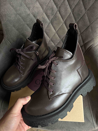 Ботинки Garti 397 корич шкіра мех в магазине Фонтан Обуви