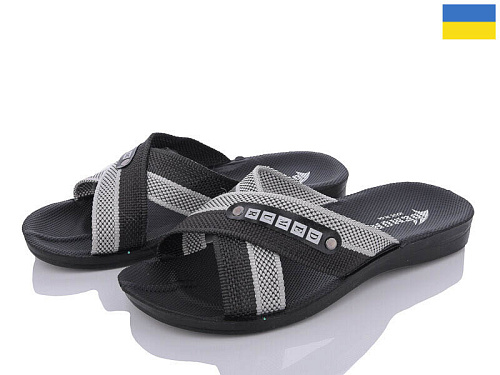 Шлепанцы Gurkem 2024-003-1(6) чорний-сірий в магазине Фонтан Обуви