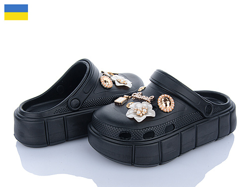 Кроксы Golden Lion 152-2-8 чорний в магазине Фонтан Обуви