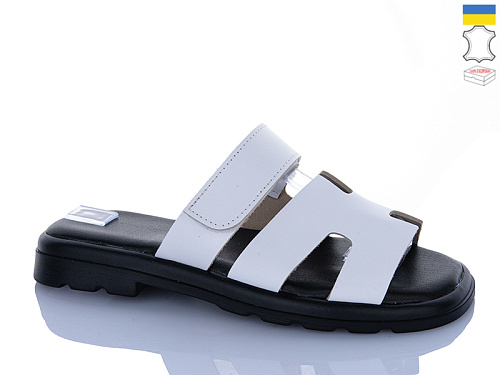 Шлепанцы Sali 8-2 білий к чор-п. в магазине Фонтан Обуви