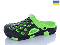 Кроксы Sanlin2 308 чорний-зелений в магазине Фонтан Обуви