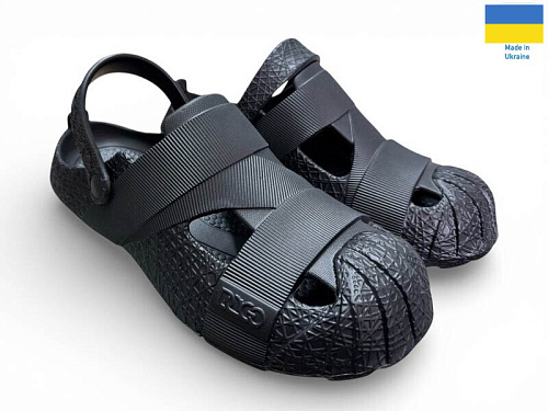 Кроксы Rai Shoes 528 чорний в магазине Фонтан Обуви