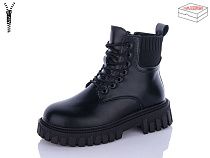 Ботинки Qq Shoes 5236 all black в магазине Фонтан Обуви