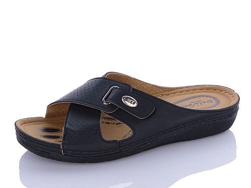 Шлепанцы Sali One 1410 чорний батал в магазине Фонтан Обуви