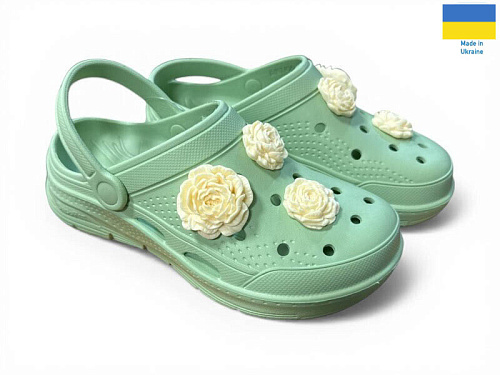 Кроксы Rai Shoes 411 фісташка в магазине Фонтан Обуви