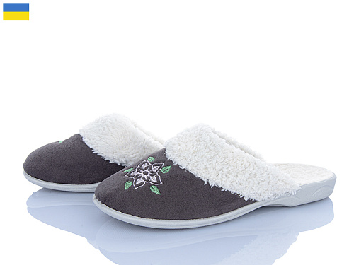 Тапочки Vladimir Кредо 13ДР116 вишивка сірий в магазине Фонтан Обуви
