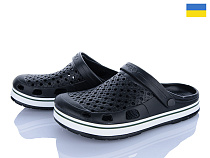 Кроксы Golden Lion M51 чорний біл-полоска в магазине Фонтан Обуви