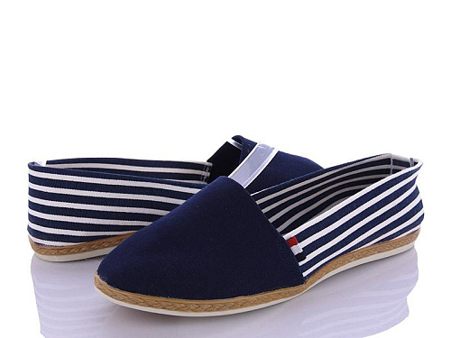 Слипоны Demur 2851 смужка синій в магазине Фонтан Обуви