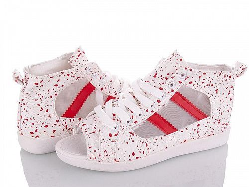 Кеды Desun CF017 white-red в магазине Фонтан Обуви