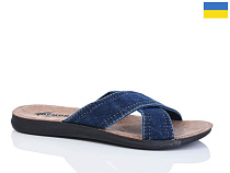 Шлепанцы Gurkem MD2026-Kot B синій батал в магазине Фонтан Обуви