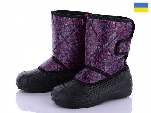 Сапоги Lenase 050 лабиринт-вишня со вставкой в магазине Фонтан Обуви