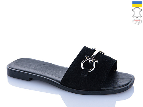 Шлепанцы Garti 07 чорний замш в магазине Фонтан Обуви