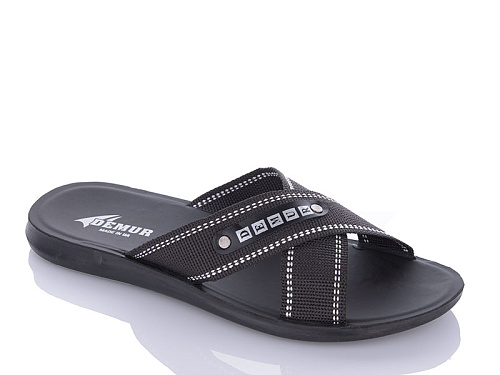 Шлепанцы Gurkem TRK black-white батал в магазине Фонтан Обуви