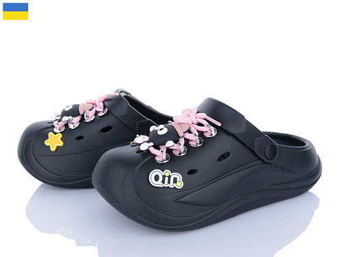 Кроксы Roks 160 чорний-рожевий шн. в магазине Фонтан Обуви