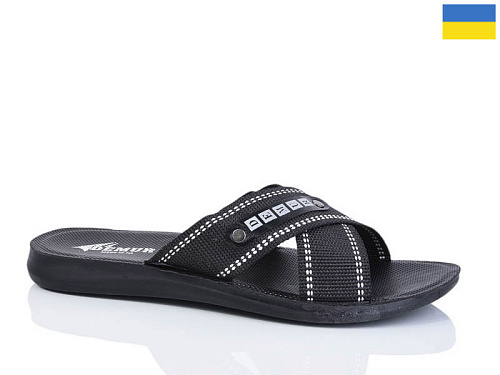 Шлепанцы Gurkem TRK2026-1 Kolon N чорний-білий в магазине Фонтан Обуви