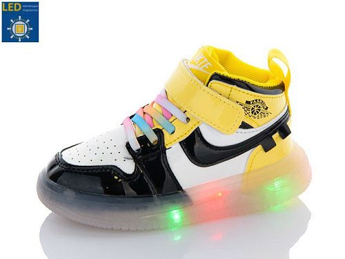 Кроссовки Леопард 26G-113 yellow LED в магазине Фонтан Обуви
