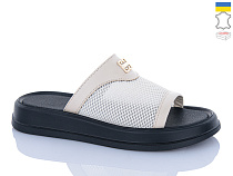 Шлепанцы Sali 229 бежевий чор-п в магазине Фонтан Обуви