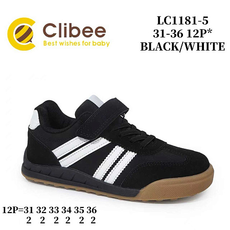 Кроссовки Clibee Apa-LC1181-5 black-white в магазине Фонтан Обуви