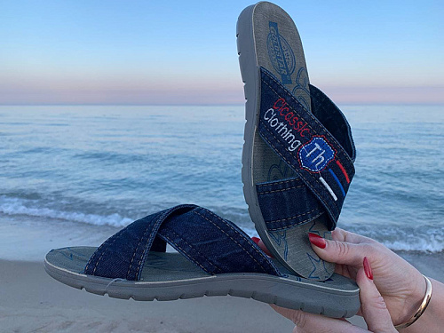 Шлепанцы Gurkem MG6126 blue в магазине Фонтан Обуви