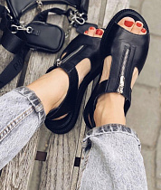 Босоножки 0127 чорна шкіра в магазине Фонтан Обуви