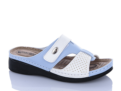 Шлепанцы Sali One 209-11 біл-блакитний в магазине Фонтан Обуви