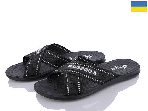 Шлепанцы Demur 2024-004-1 чорний-білий батал в магазине Фонтан Обуви